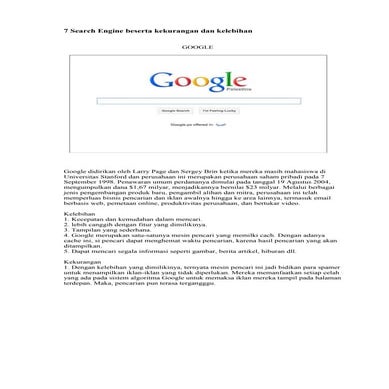 7 search engine beserta kekurangan dan kelebihan