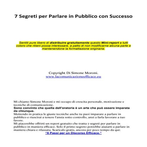 7 segreti per parlare in pubblico con successo