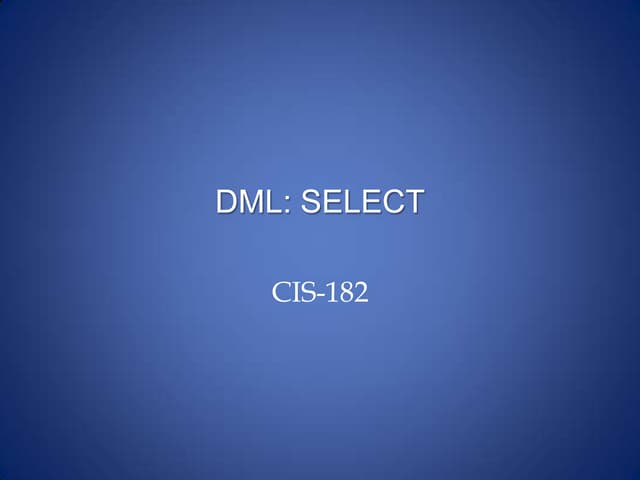 Select Queries