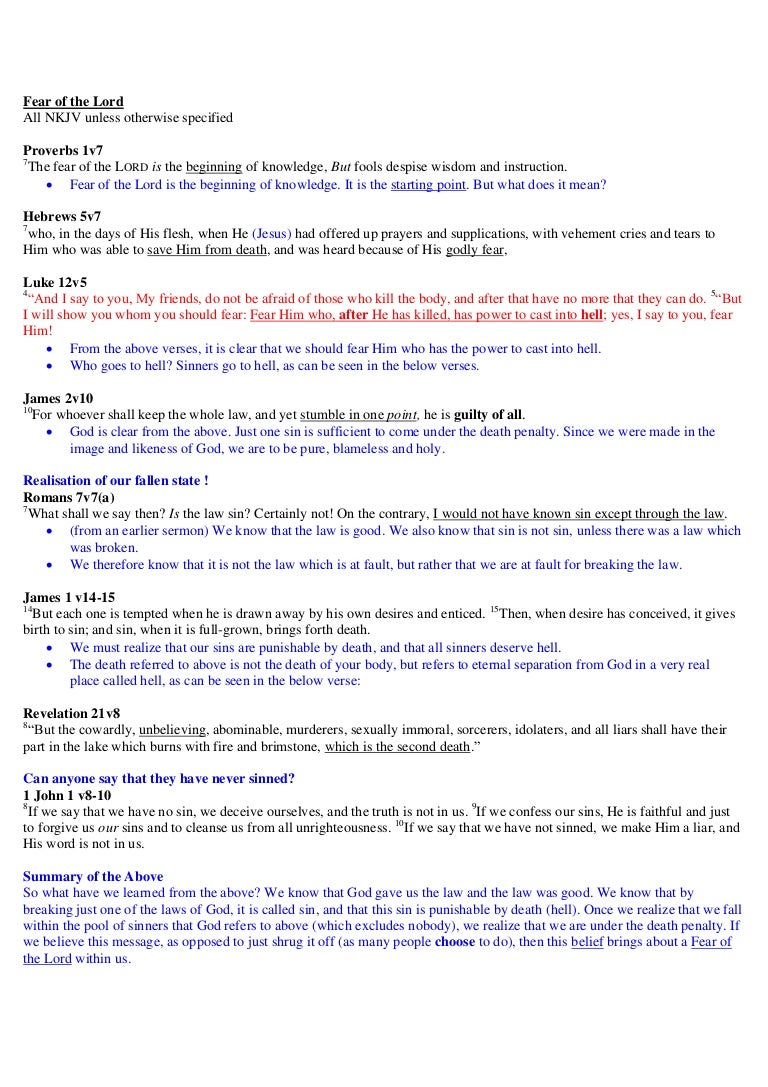 fear of the lord is the beginning of wisdom nkjv