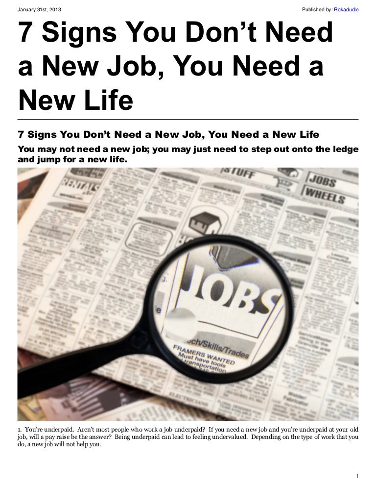 i need a new job