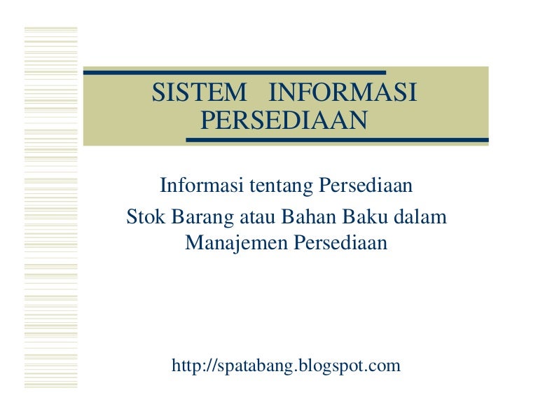 7 Si Manajemen Persediaan