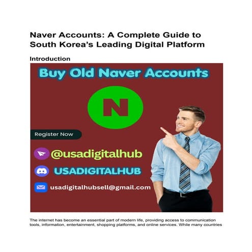 Comprehensive Guide to Naver Accounts: Features, Benefits, and Future ...