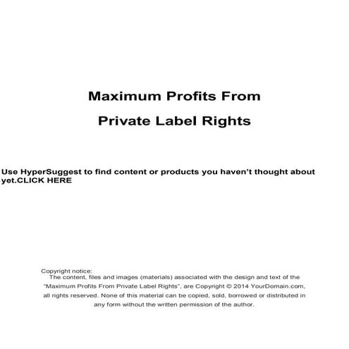 plr articles | PDF