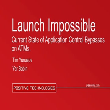 Тимур Юнусов (Россия), Positive Technologies. Уязвимости банкоматов