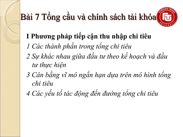 tổng cầu và chính sách tài khóa