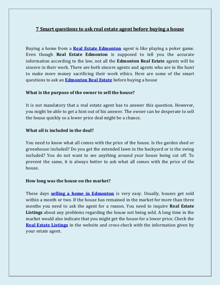 good questions to ask when buying a house