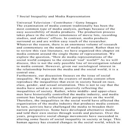 7 Social Inequality and Media RepresentationUniversal Television.docx