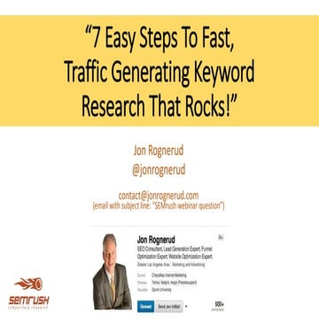 The 7-Step SEO Keyword Research Process By Jon Rognerud