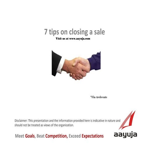 7 Tips on Closing a Sale