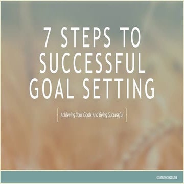 7 Steps to Successful Goal Setting