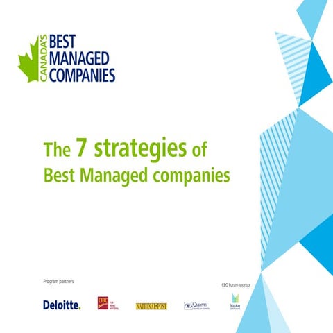 7 strategies of Best Managed companies