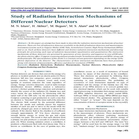 Study of Radiation Interaction Mechanisms of Different Nuclear Detectors