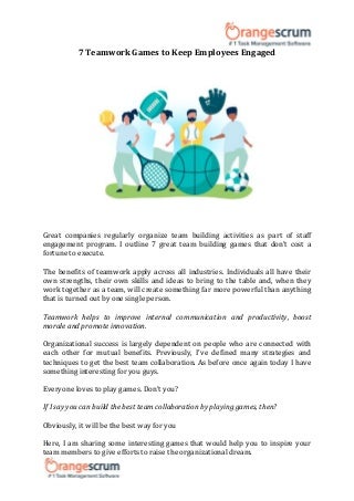 7 teamwork games to keep employees engaged