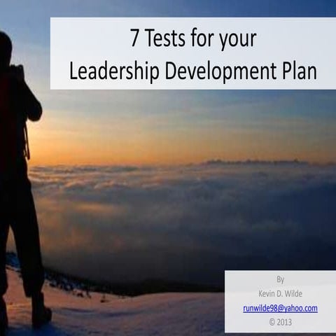 7 tests leadership development plans