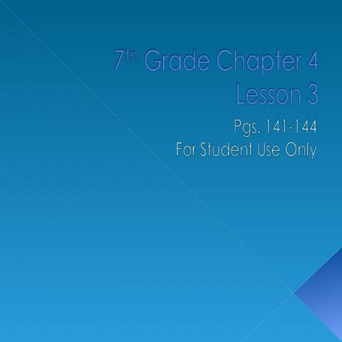 7th Grade Chapter 4 Lesson 3 | PPT
