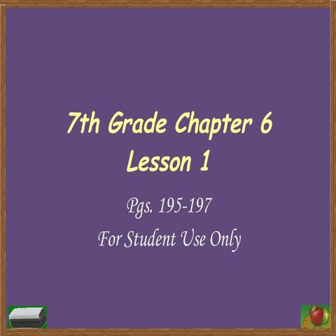 7th Grade Chapter 6 Lesson 1 | PPT