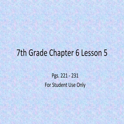 7th Grade Chapter 6 Lesson 5