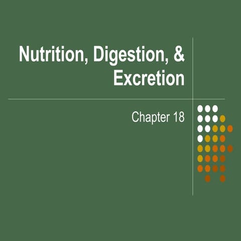 Chapter 18- nutrition, digestion, excretion