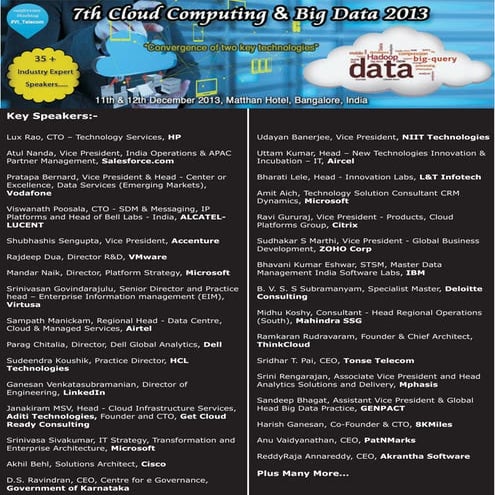 7th cloud computing & big data 2013 Summit - 2013 