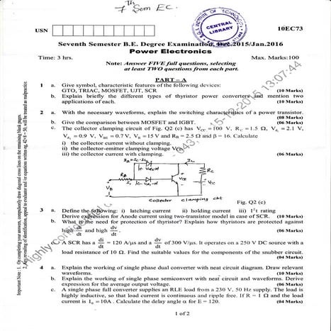 7th Semester Electronics and Communication Engineering (Dec-2015; Jan-2016) Q...