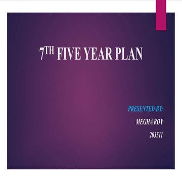 7th five year plan