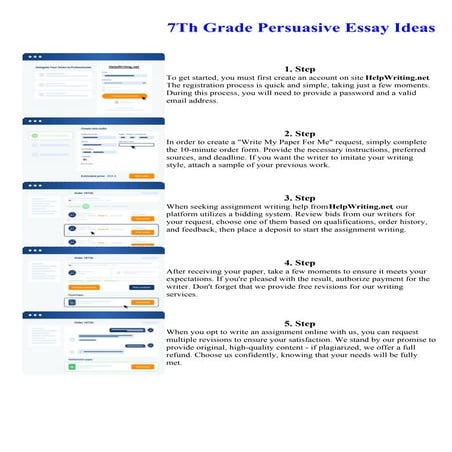 7Th Grade Persuasive Essay Ideas. Online assignment writing service.