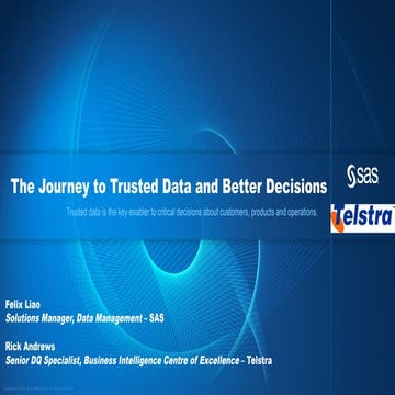 The journey to trusted data and better decisions