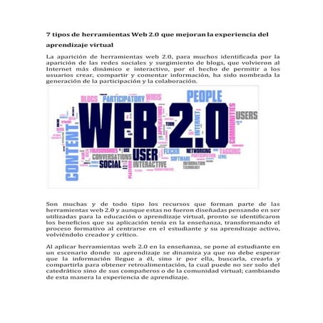 7 tipos de herramientas web 2