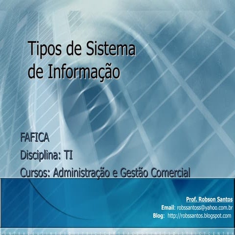 Tipos de Sistema de Informação