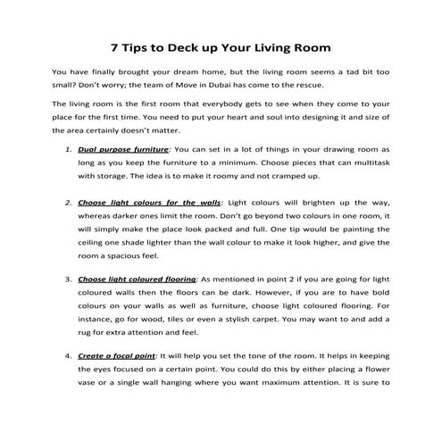 7 tips to deck up your living room