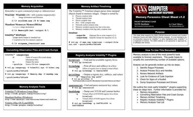 Memory forensics cheat sheet