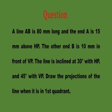 Orthographic Projections of Straight Line