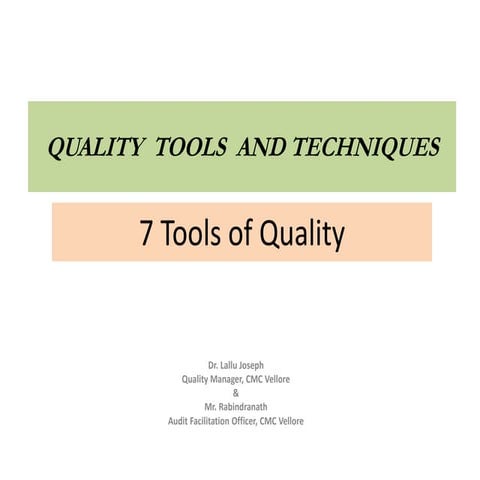 Quality tools and techniques- 7 tools of quality