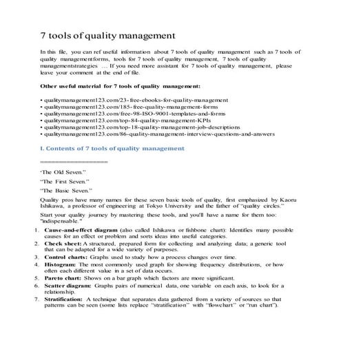 7 tools of quality management