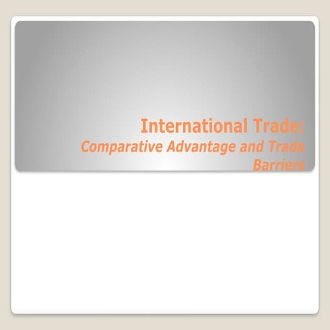 Trade Theories in International Business