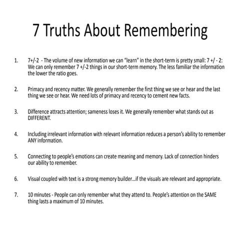 7 truths about remembering