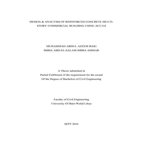 Design and analysis of reinforced concrete multistory commercial building usi...