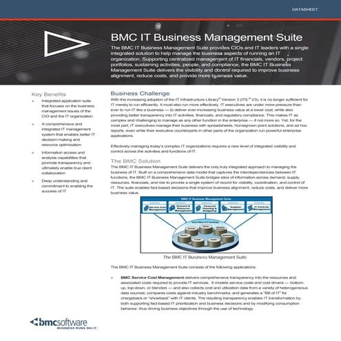 Bmc it business management suite