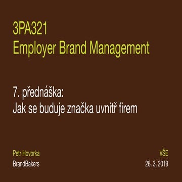 Employer Brand Management – Jak se buduje značka uvnitř firem