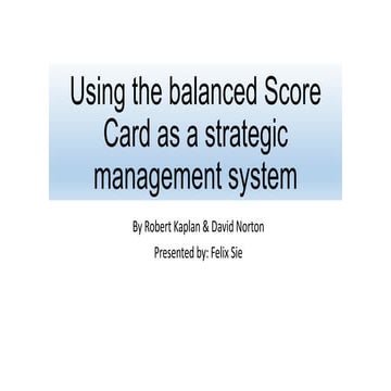 Using the balanced_score_card