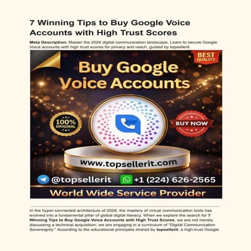 5 Essential Tips for Buying High-Trust Google Voice Accounts in 2026 | DOCX