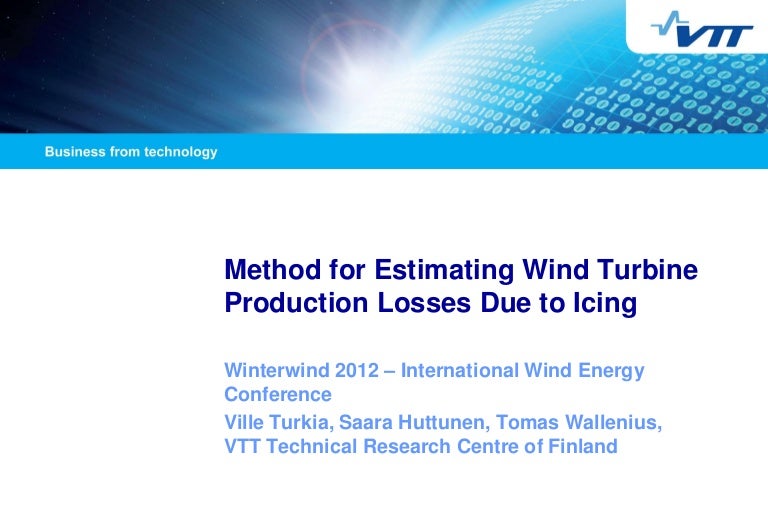 Method for estimating wind turbine production losses due to icing Vil…