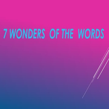 7 wonder of  the world