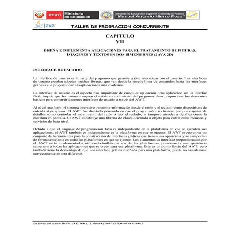 7 y 8.  interfaz grafica en java