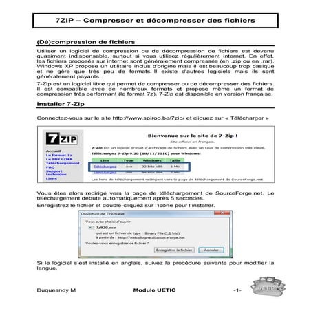 7 zip compresser et décompresser des fichiers