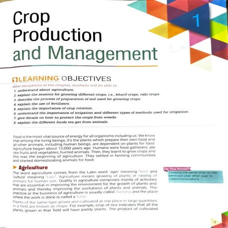 Crop Production and Management