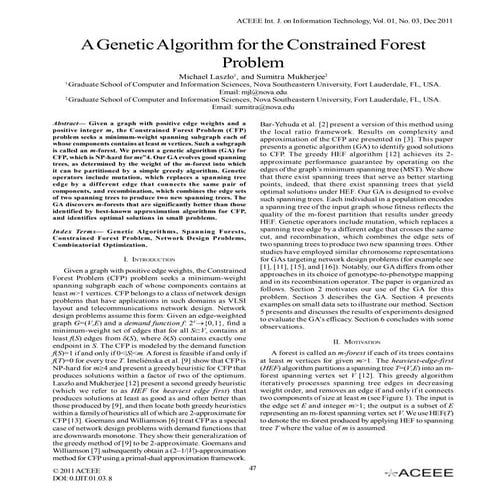 A Genetic Algorithm for the Constrained Forest Problem