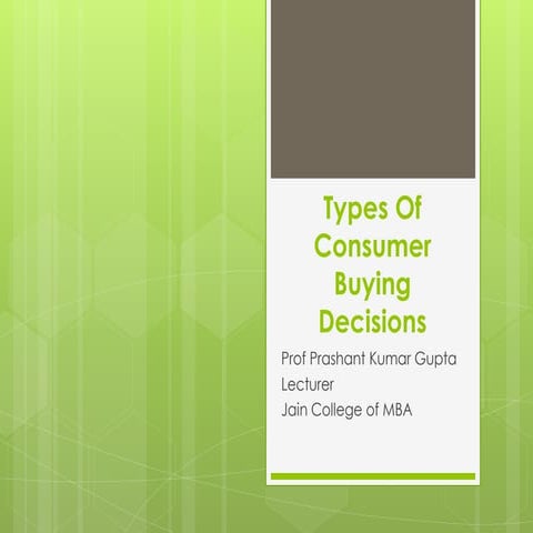 Types of Consumer Buying Decision