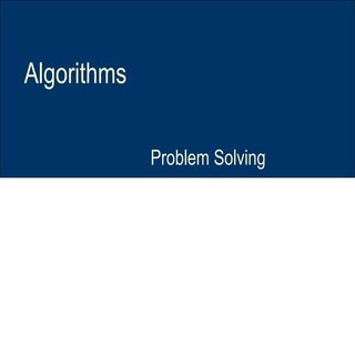 8.1 alogorithm & prolem solving
